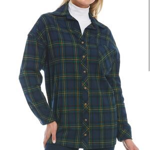 Gianni Bini Regina Woven Point Collar Long Sleeve Plaid Button Down Blou…